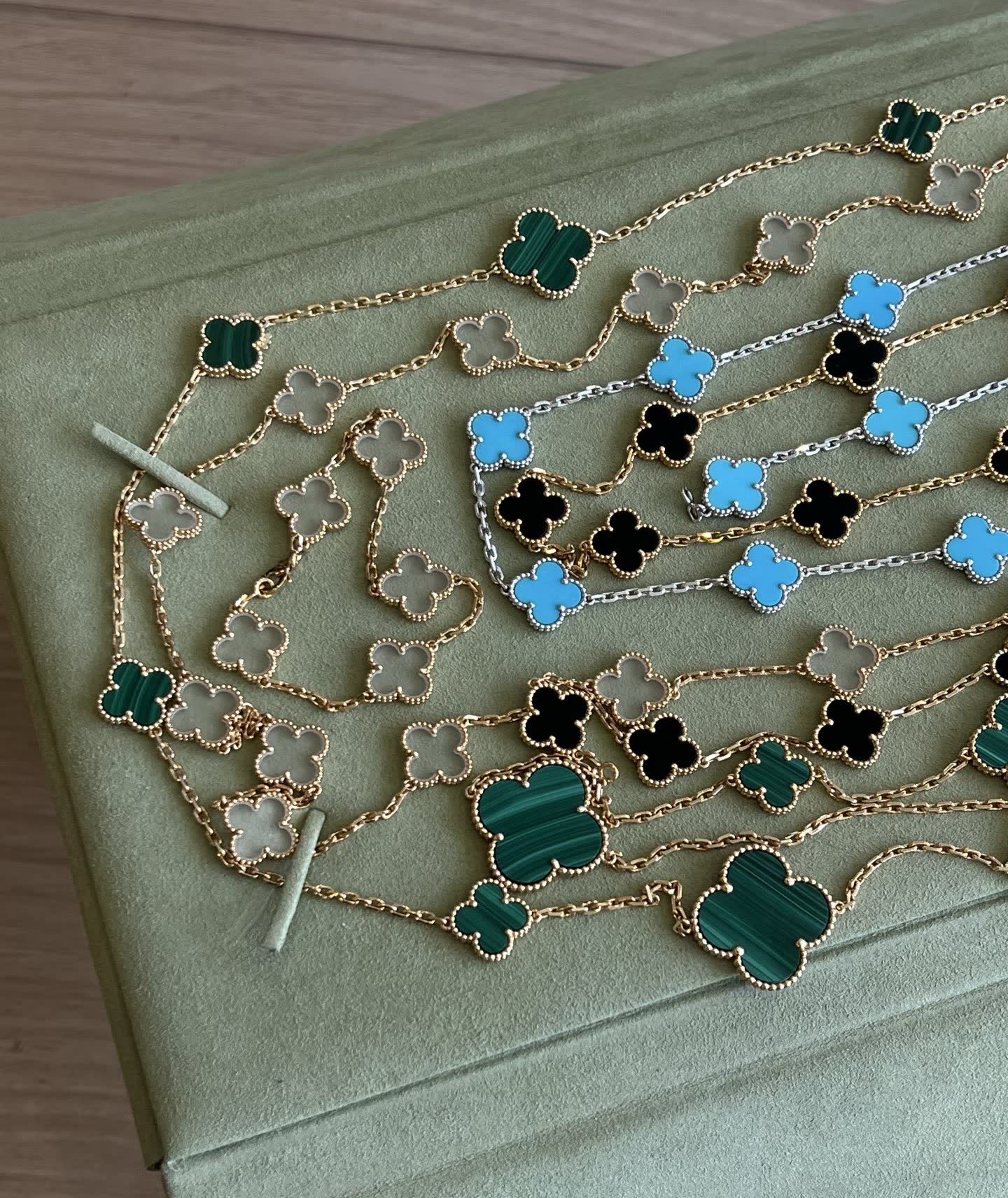 Van Cleef & Arpels Vintage Alhambra Gold and Onyx Necklace